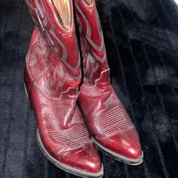 Red Leather Western Boots