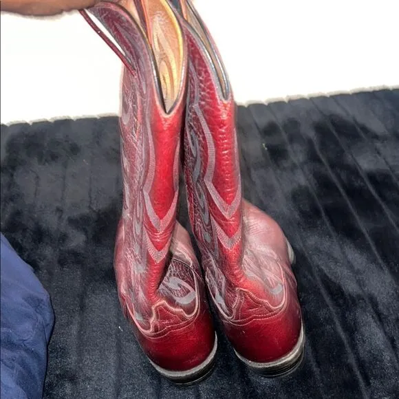Red Leather Western Boots