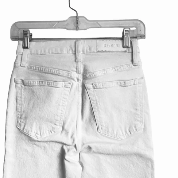 RE/DONE 70s Comfort Stretch High Rise Stove Pipe Jean Button Fly Size 25 NWOT