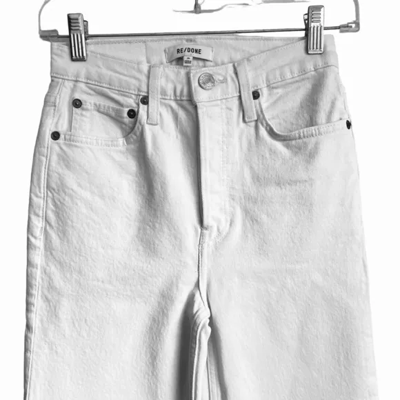 RE/DONE 70s Comfort Stretch High Rise Stove Pipe Jean Button Fly Size 25 NWOT
