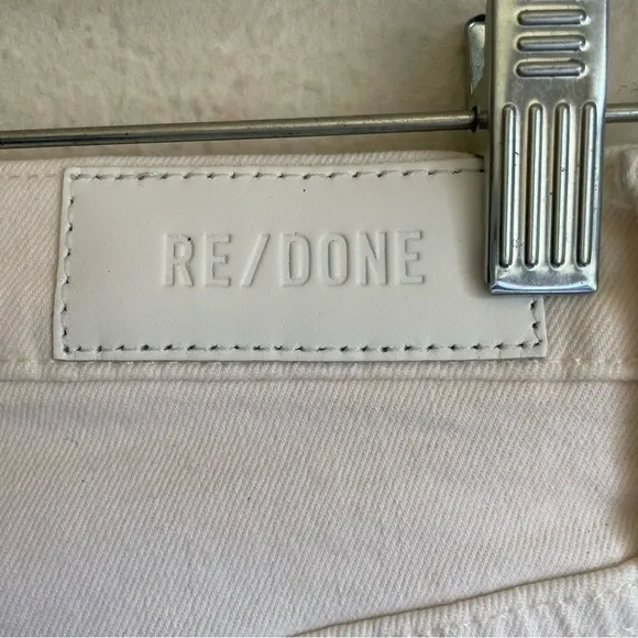 RE/DONE 70s Comfort Stretch High Rise Stove Pipe Jean Button Fly Size 25 NWOT