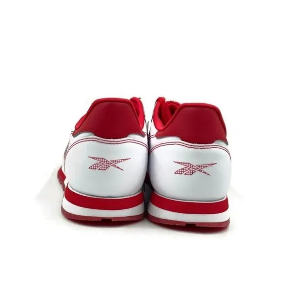 Reebok Classic Leather Men Sz 8-13 Casual Retro Shoe White Red Sneaker Trainer