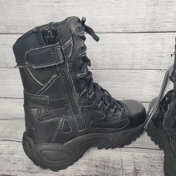 REEBOK Composite Toe Boots Womens 6.5 RB8874 Lace Up Black Leather Work