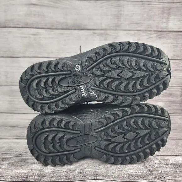 REEBOK Composite Toe Boots Womens 6.5 RB8874 Lace Up Black Leather Work