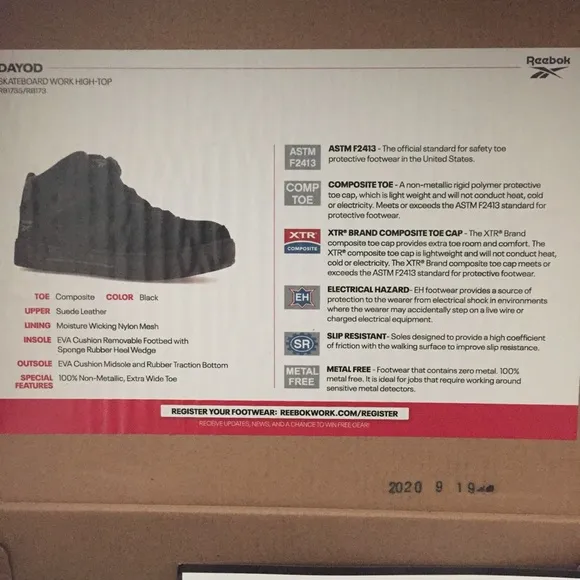 Reebok Dayod Skateboard Work High-Top Sneaker (9W)