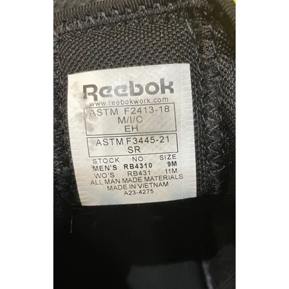 Reebok Fusion Flexweave Working Shoes with Composite Toe Size Men's 9 women's 11