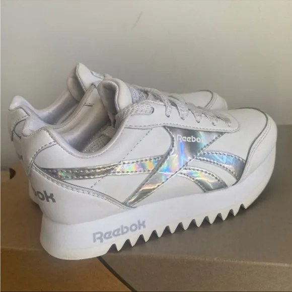 Reebok Holographic Platform White/Silver Kids Sneakers - SZ 11 C