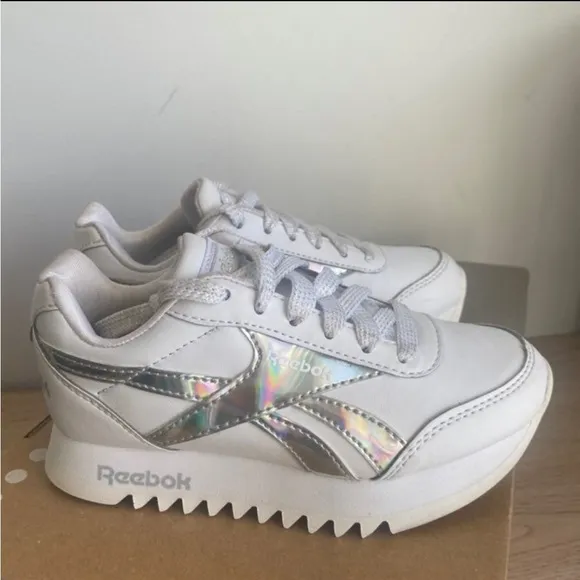 Reebok Holographic Platform White/Silver Kids Sneakers - SZ 11 C
