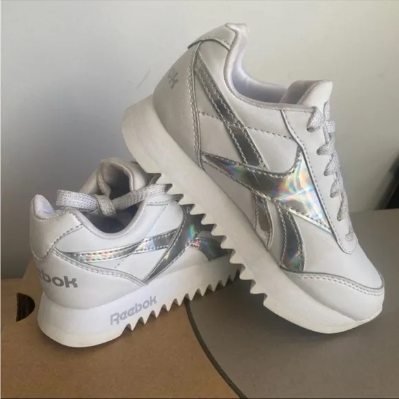 Reebok Holographic Platform White/Silver Kids Sneakers - SZ 11 C