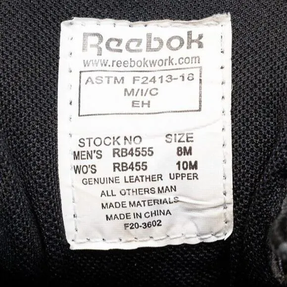 Reebok Men's Black Waterproof Sport Hiker Composite Toe Boots M8 W10 EUC
