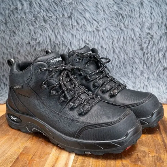 Reebok Men's Black Waterproof Sport Hiker Composite Toe Boots M8 W10 EUC