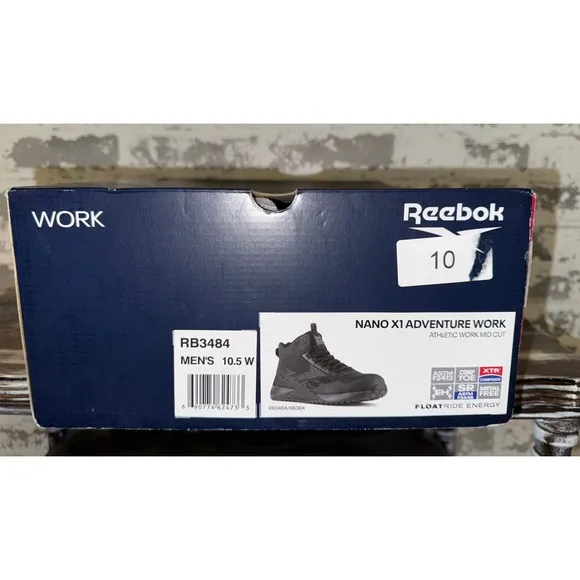 REEBOK NANO X1 ADVENTURE WORK MEN'S ATHLETIC MID CUT BLACK BOOTS RB3484 -