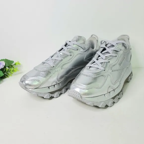 Reebok x Cardi B Classic Leather Silver Pewter Sneakers