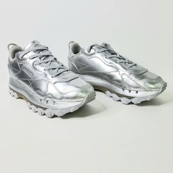Reebok x Cardi B Classic Leather Silver Pewter Sneakers