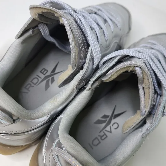 Reebok x Cardi B Classic Leather Silver Pewter Sneakers