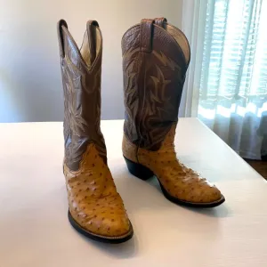 Reserved Tony Lama El Rey Collection Ostrich Western Cowboy‎ Boots Size 8 D