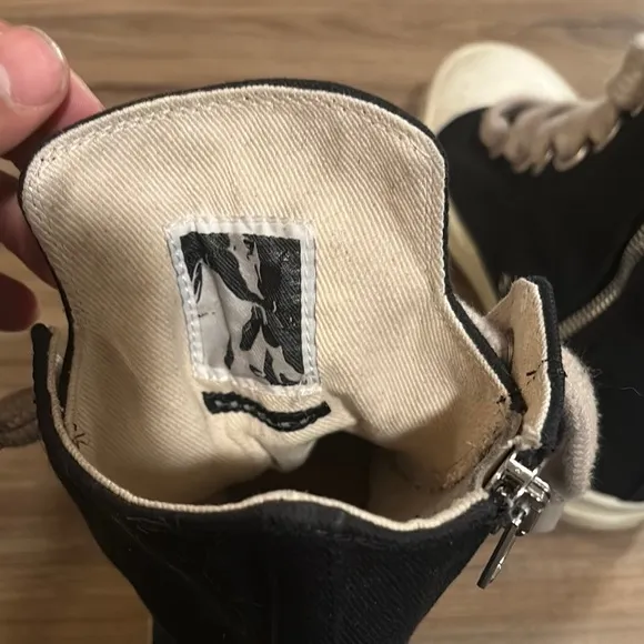 Rick Owen’s DRK SHDW Black and White High-Top Sneakers
