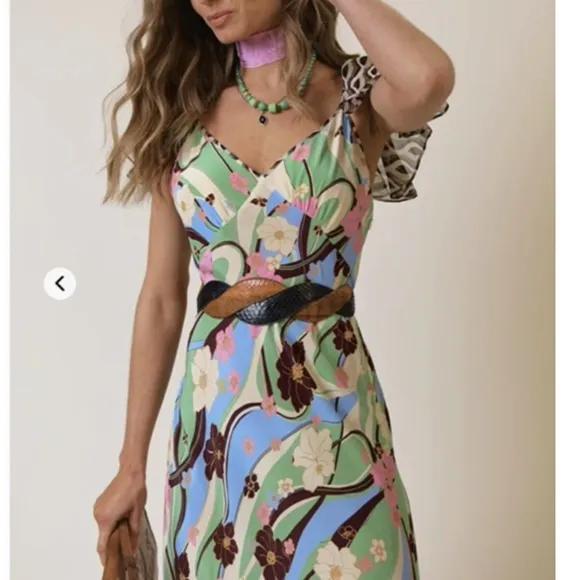 Rixo London Effie Hibiscus Silk Dress