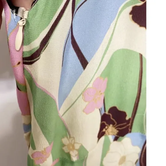 Rixo London Effie Hibiscus Silk Dress
