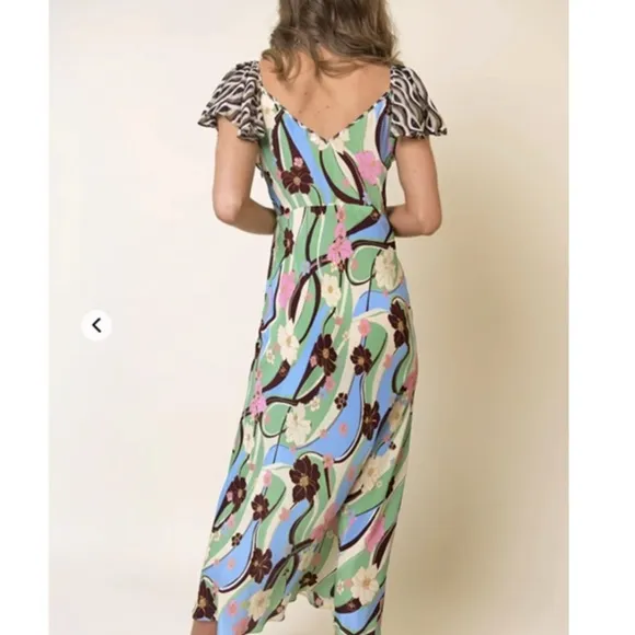 Rixo London Effie Hibiscus Silk Dress