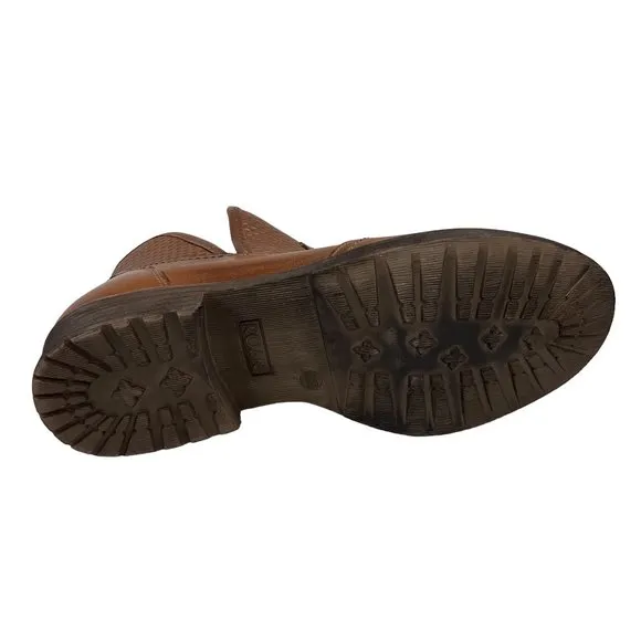 Roan Bed Stu Gossip Tan Nappa Ankle Boots Womens Size 9.5