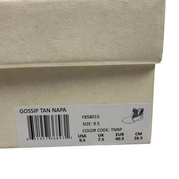 Roan Bed Stu Gossip Tan Nappa Ankle Boots Womens Size 9.5