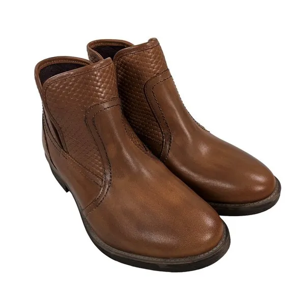 Roan Bed Stu Gossip Tan Nappa Ankle Boots Womens Size 9.5
