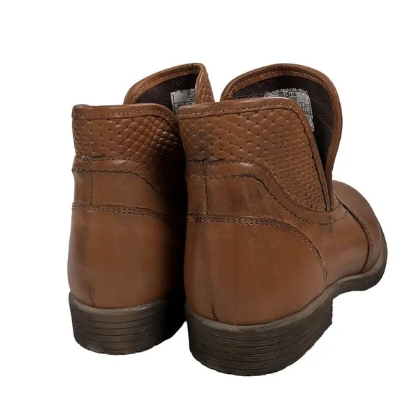Roan Bed Stu Gossip Tan Nappa Ankle Boots Womens Size 9.5
