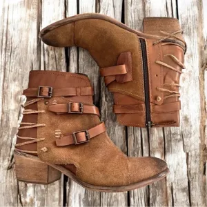 ROAN By Bed Stu Jag Tan Leather Ankle Boots​