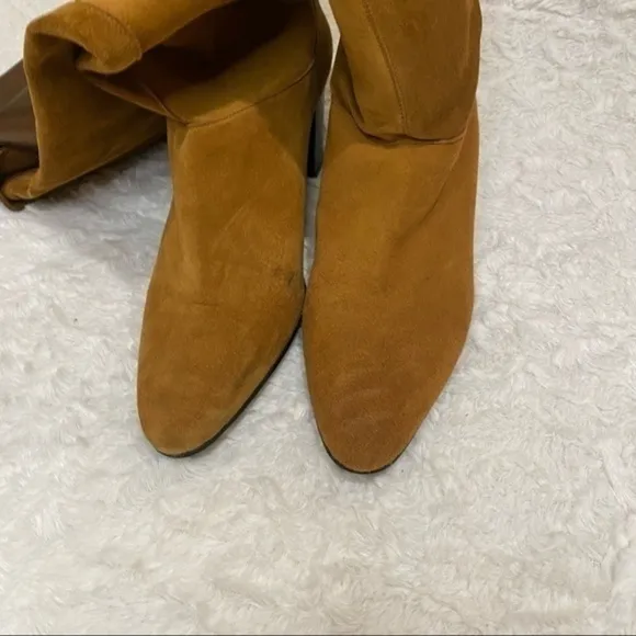 ROBERT Clergerie Honey Color Suede And Leather tall Boots sz 7.5B