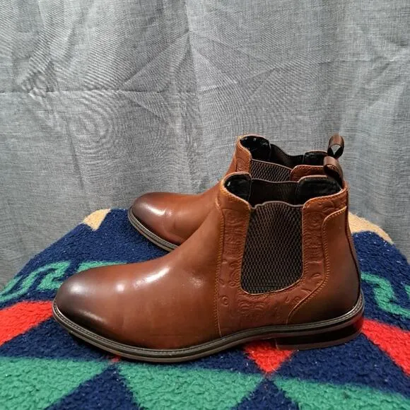 ROBERT GRAHAM Breton Leather Chelsea Boots Size 8 Men