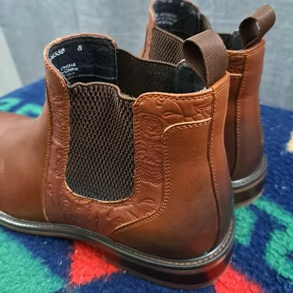 ROBERT GRAHAM Breton Leather Chelsea Boots Size 8 Men