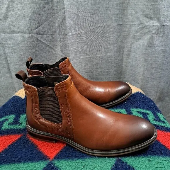 ROBERT GRAHAM Breton Leather Chelsea Boots Size 8 Men