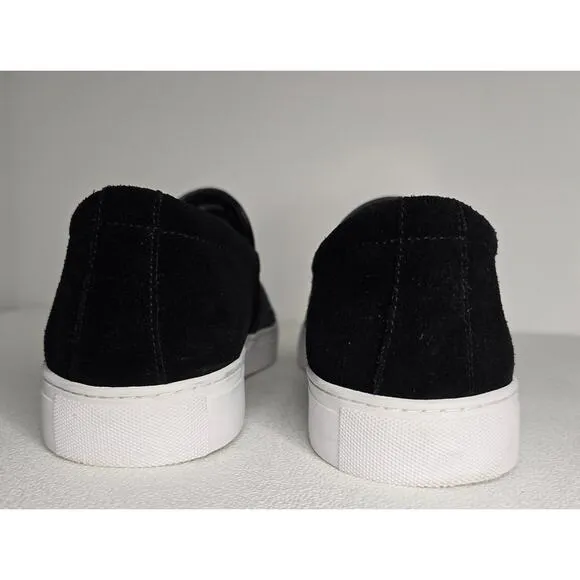 ROBERT GRAHAM Paisley Suede SLIP-ON SHOES Black/White MENS SIZE 8