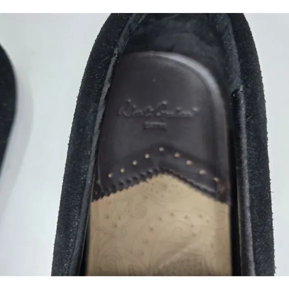 ROBERT GRAHAM Paisley Suede SLIP-ON SHOES Black/White MENS SIZE 8