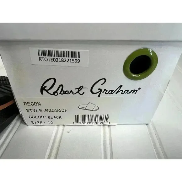 Robert Graham Recon Mens Black Slides Sandals Shoes Size 10 NEW
