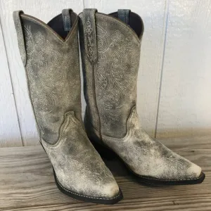Rockin Country Dusti Womens Distressed Sanded Leather Western Boots 9 M RC5093