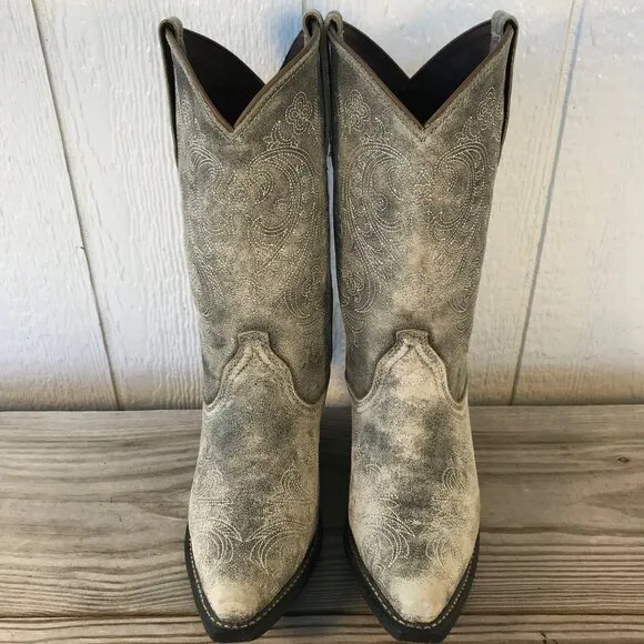 Rockin Country Dusti Womens Distressed Sanded Leather Western Boots 9 M RC5093