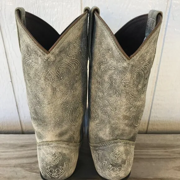 Rockin Country Dusti Womens Distressed Sanded Leather Western Boots 9 M RC5093