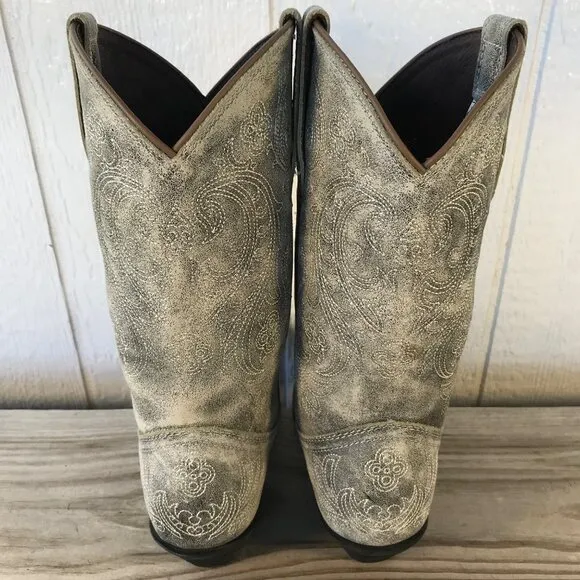 Rockin Country Dusti Womens Distressed Sanded Leather Western Boots 9 M RC5093