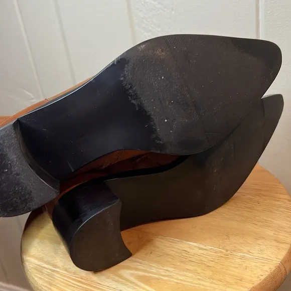 Rockin Vintage Boots Leather Pointy Toe Above ankle Booties Steve Madden Size 10
