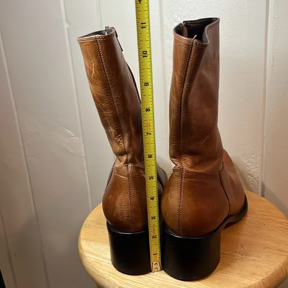 Rockin Vintage Boots Leather Pointy Toe Above ankle Booties Steve Madden Size 10