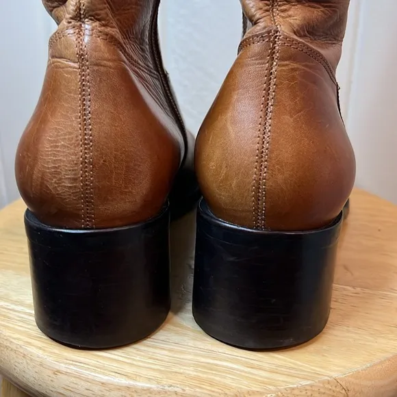 Rockin Vintage Boots Leather Pointy Toe Above ankle Booties Steve Madden Size 10