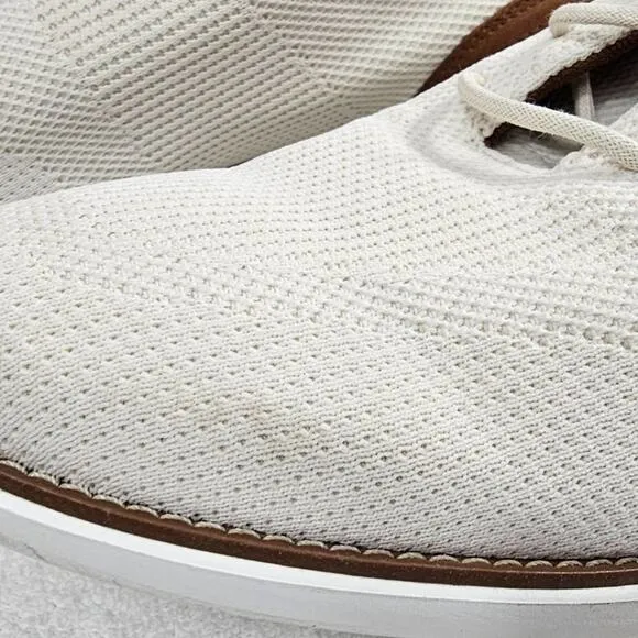 Rockport Men's Garett Mesh Lace-up Oxford Sneaker White Tan NWOT Size 12