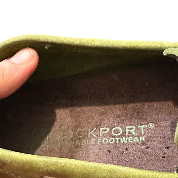 Rockport Washable Footwear Loafer Driving Men's Shoes Size 8.5M Green Suede EUC