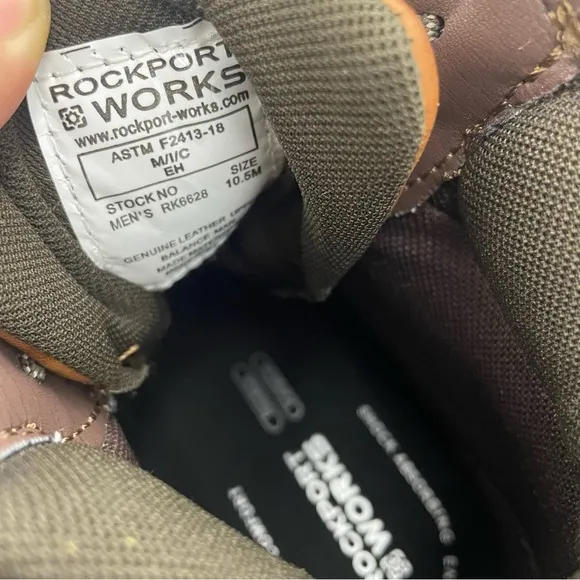 Rockport Works more energy waterproof mens work boots Size 10.5
