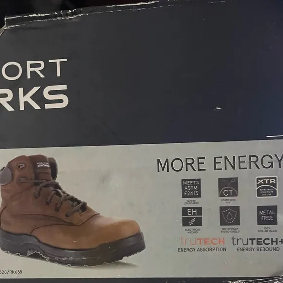 Rockport Works more energy waterproof mens work boots Size 10.5