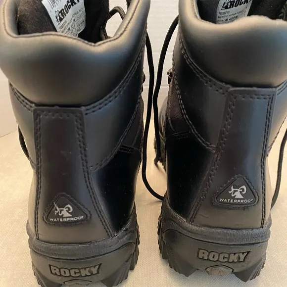 Rocky Men’s Alpha Force, Black Composite Toe Work Boots, Size 12