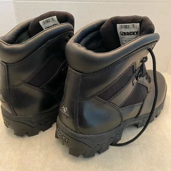 Rocky Men’s Alpha Force, Black Composite Toe Work Boots, Size 12