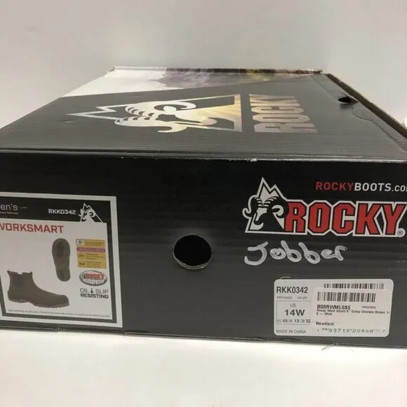 Rocky Men’s Worksmart, Brown Composite Toe Work Boot Size 14W